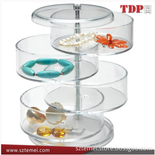 factory custom Fashionable Acrylic Jewelry Bangle Organizer/Desktop Jewelry Section Acrylic Swivel Organizer